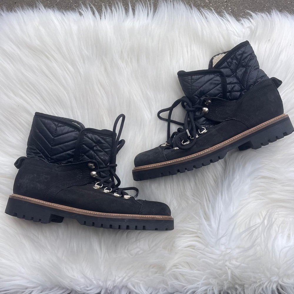 Ganni Black Quilted Winter Boots Size 7.5